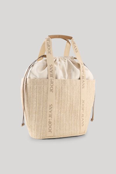 Geflochtener Shopper mit Kordelzug