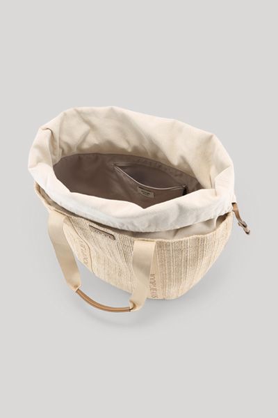 Geflochtener Shopper mit Kordelzug