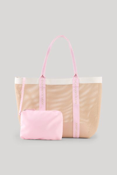 Leichter Mesh-Shopper mit Logo-Riemen