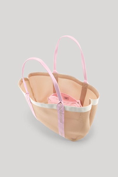 Leichter Mesh-Shopper mit Logo-Riemen