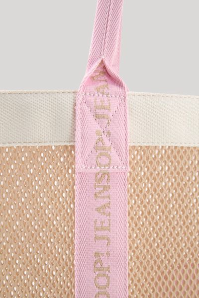 Leichter Mesh-Shopper mit Logo-Riemen