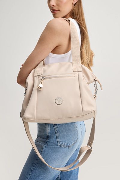 Moderner Nylon-Shopper mit Logo-Riemen