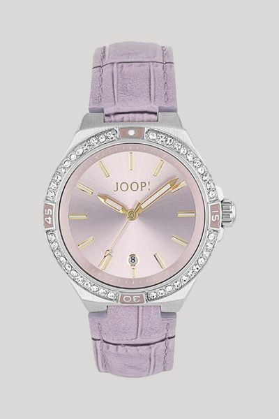 Kristallverzierte Armbanduhr mit Sonnenschliff-Zifferblatt