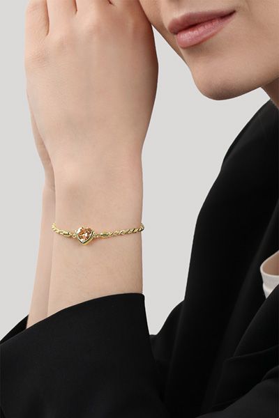 Armband mit Herzanhänger aus Zirkonia