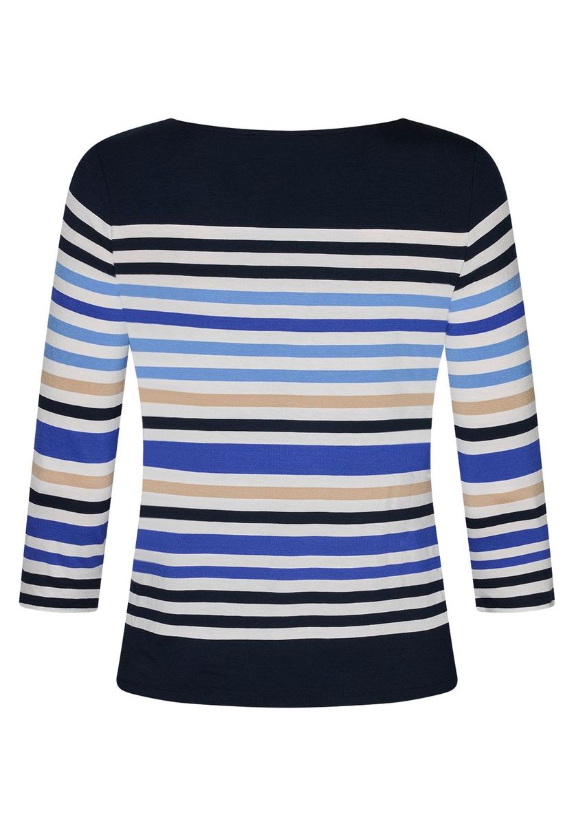 Gestreiftes Basic-Shirt mit U-Boot-Ausschnitt