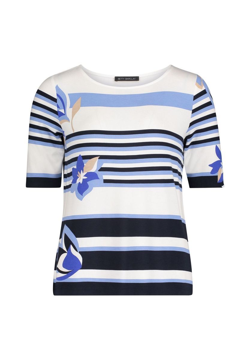 Gestreiftes U-Boot-Top mit Blumenprint
