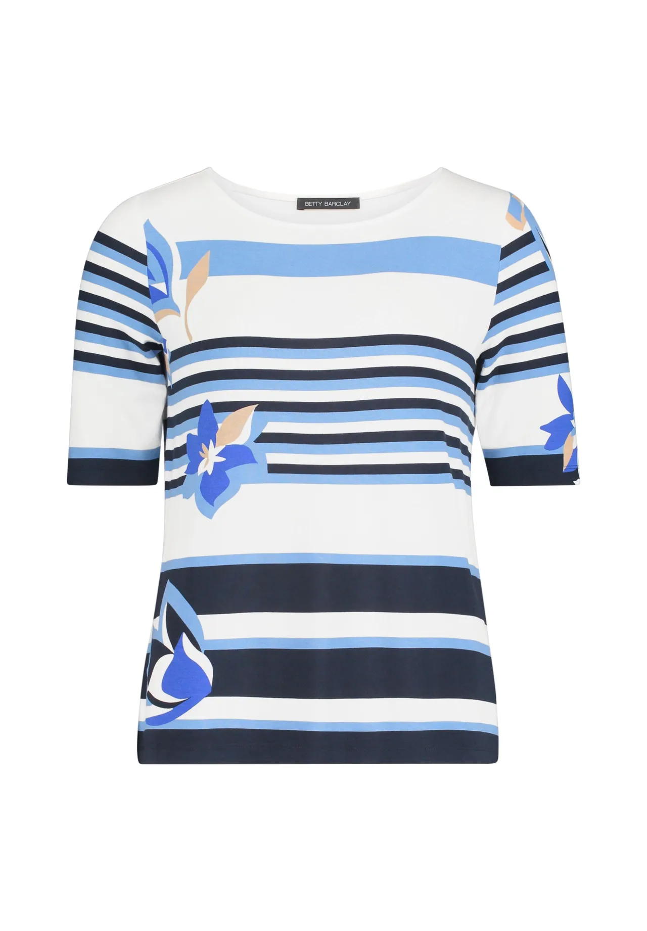 Gestreiftes U-Boot-Top mit Blumenprint