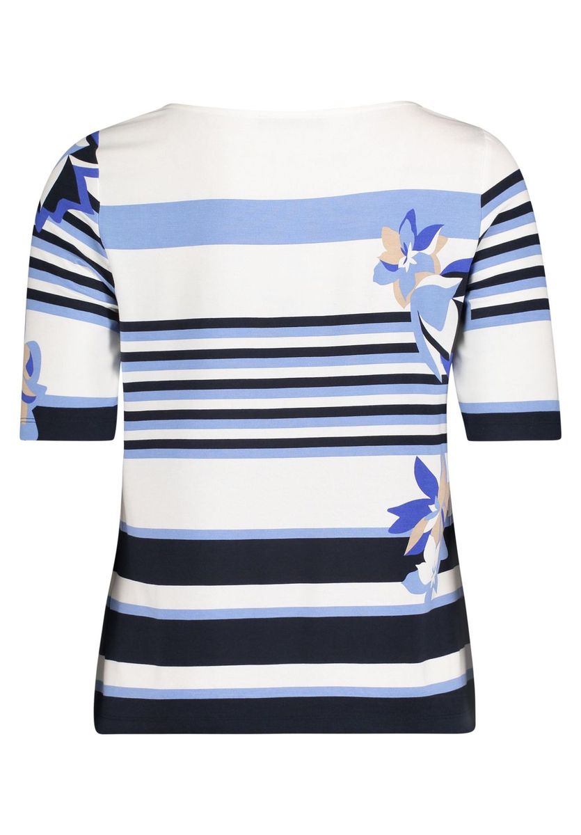 Gestreiftes U-Boot-Top mit Blumenprint