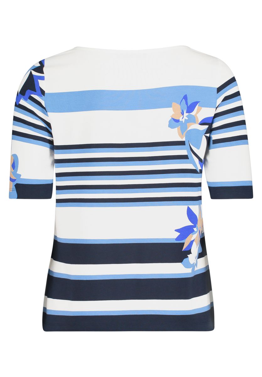 Gestreiftes U-Boot-Top mit Blumenprint