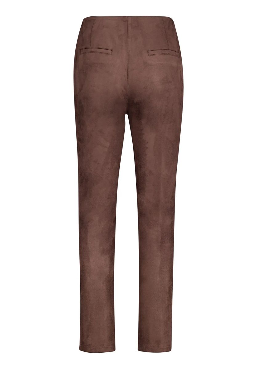 Hochtaillierte Hose in Wildleder-Optik