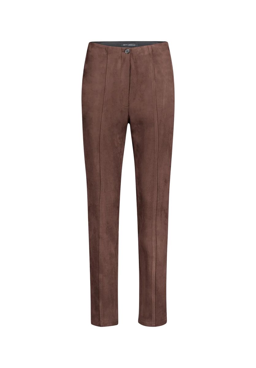 Hochtaillierte Hose in Wildleder-Optik