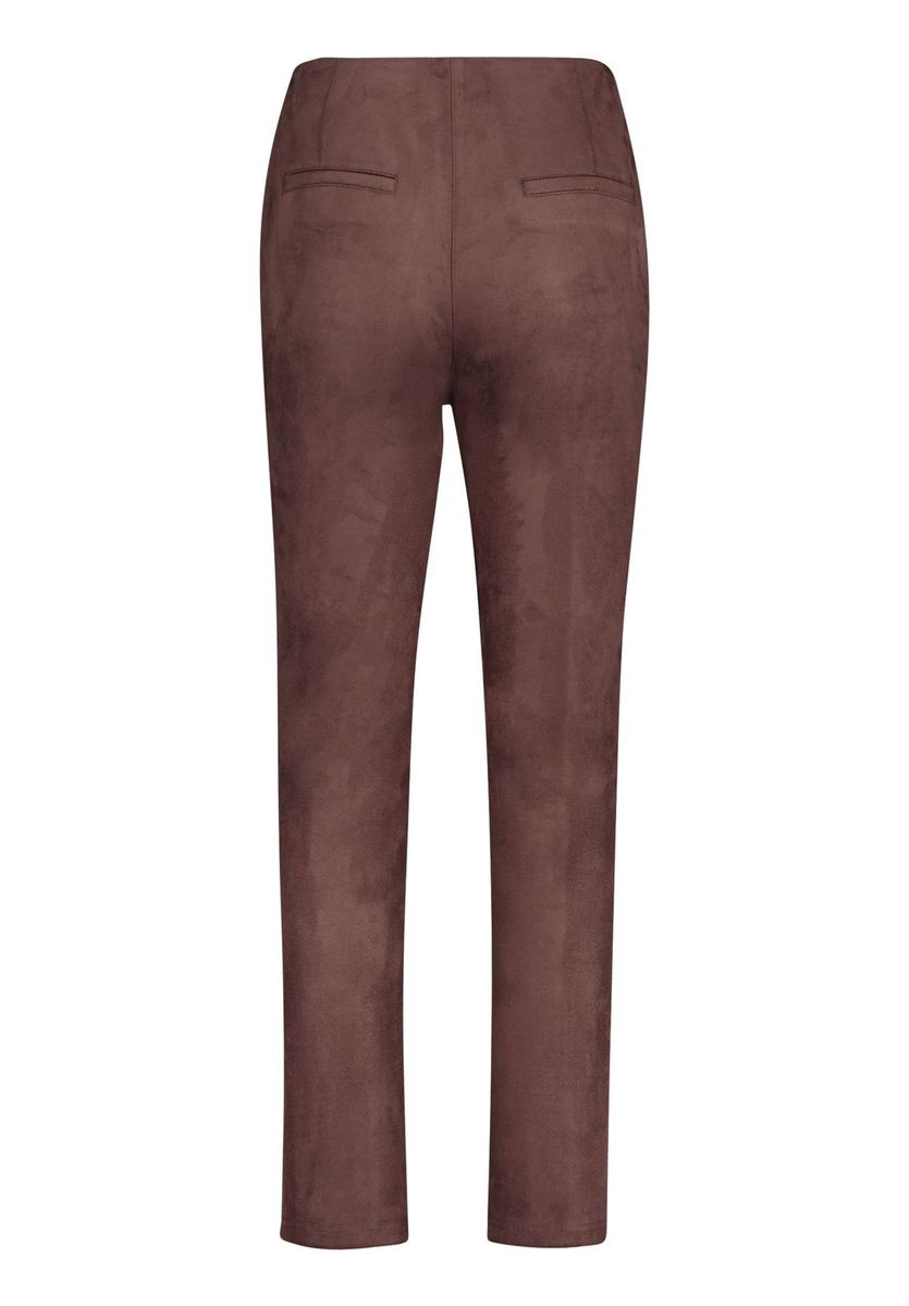 Hochtaillierte Hose in Wildleder-Optik