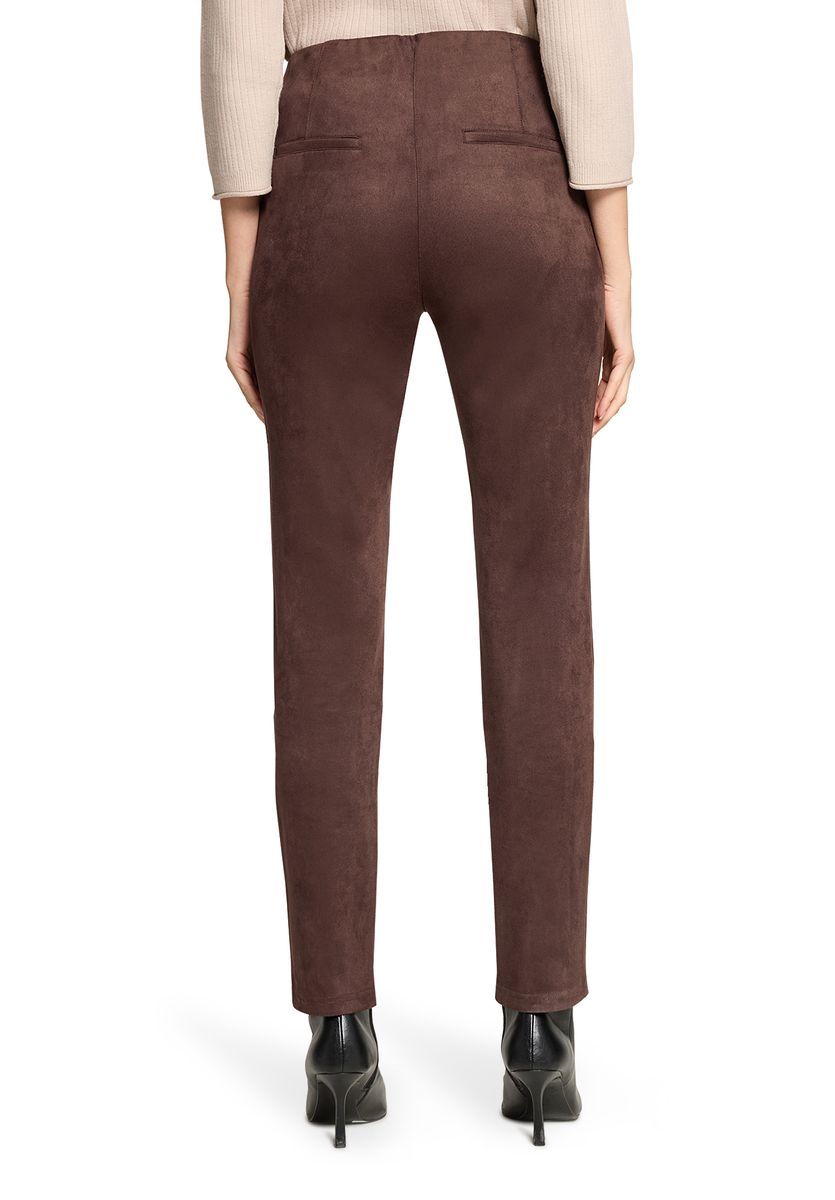 Hochtaillierte Hose in Wildleder-Optik