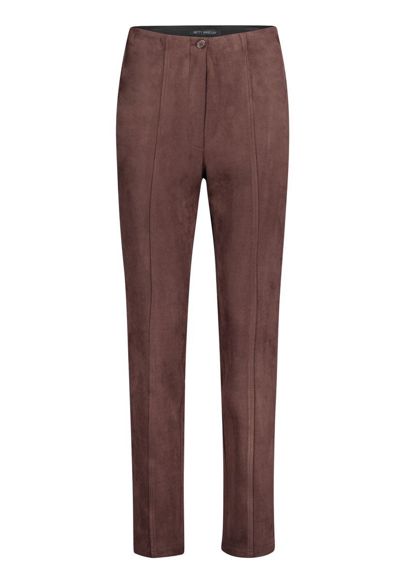 Hochtaillierte Hose in Wildleder-Optik