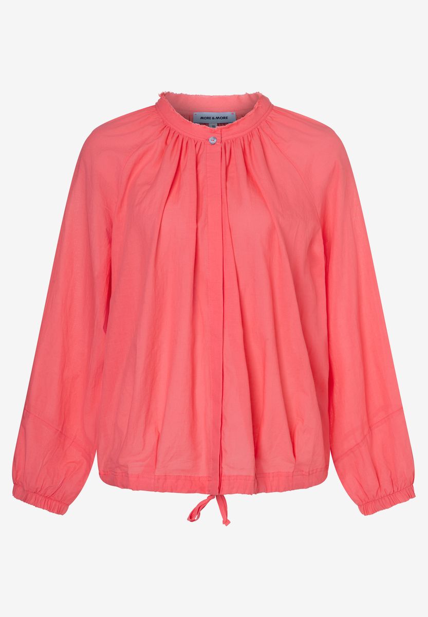 Fließende Bluse mit Raffung und Tunnelzug