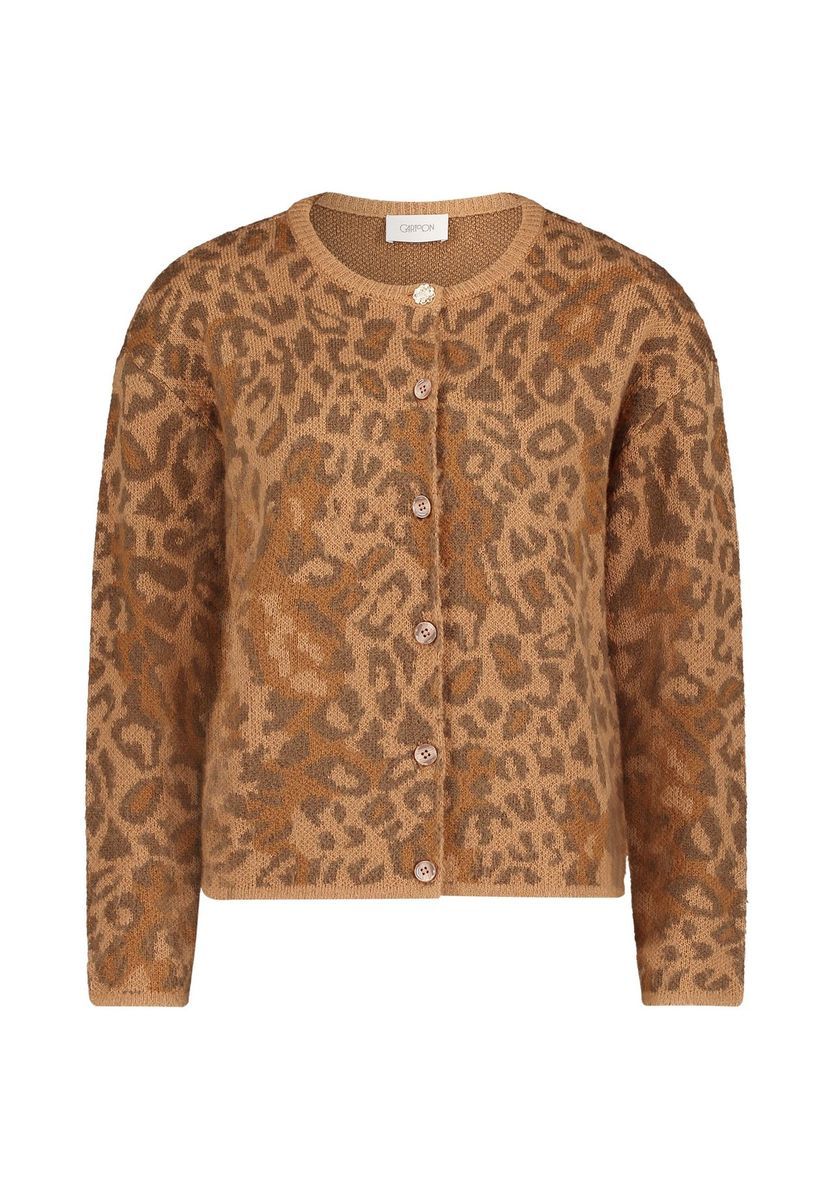 Strick-Cardigan mit Leopardenmuster