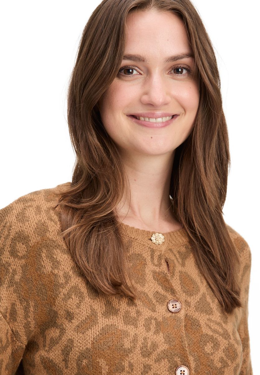 Strick-Cardigan mit Leopardenmuster