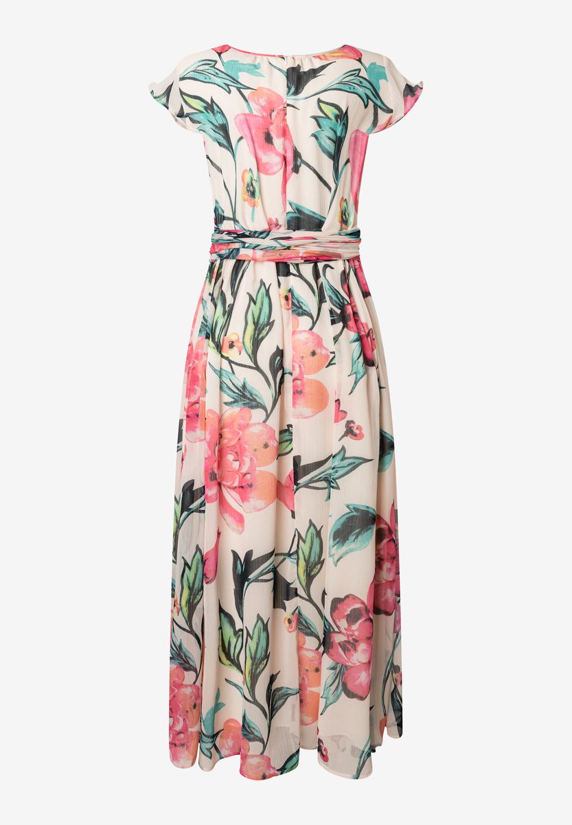 Luftiges Chiffon-Maxikleid mit Blumendruck