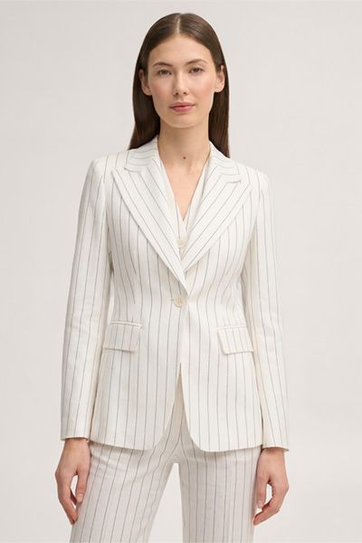 Nadelstreifen-Blazer mit steigendem Revers