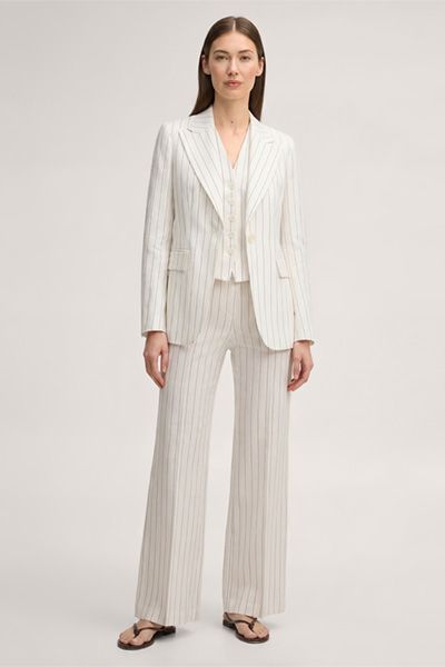 Nadelstreifen-Blazer mit steigendem Revers