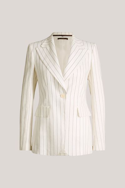Nadelstreifen-Blazer mit steigendem Revers