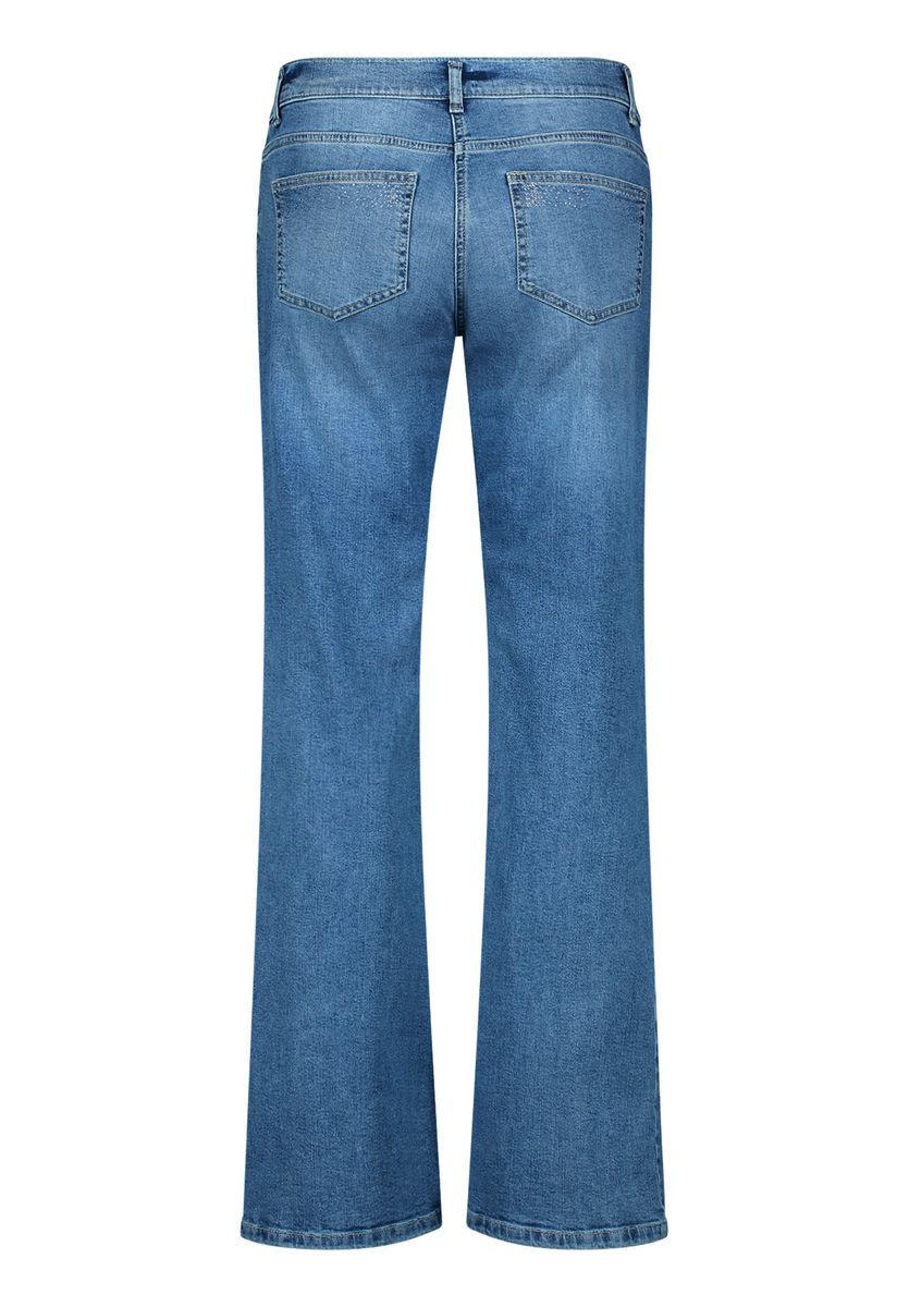 Slim-Fit-Jeans mit Strass-Besatz