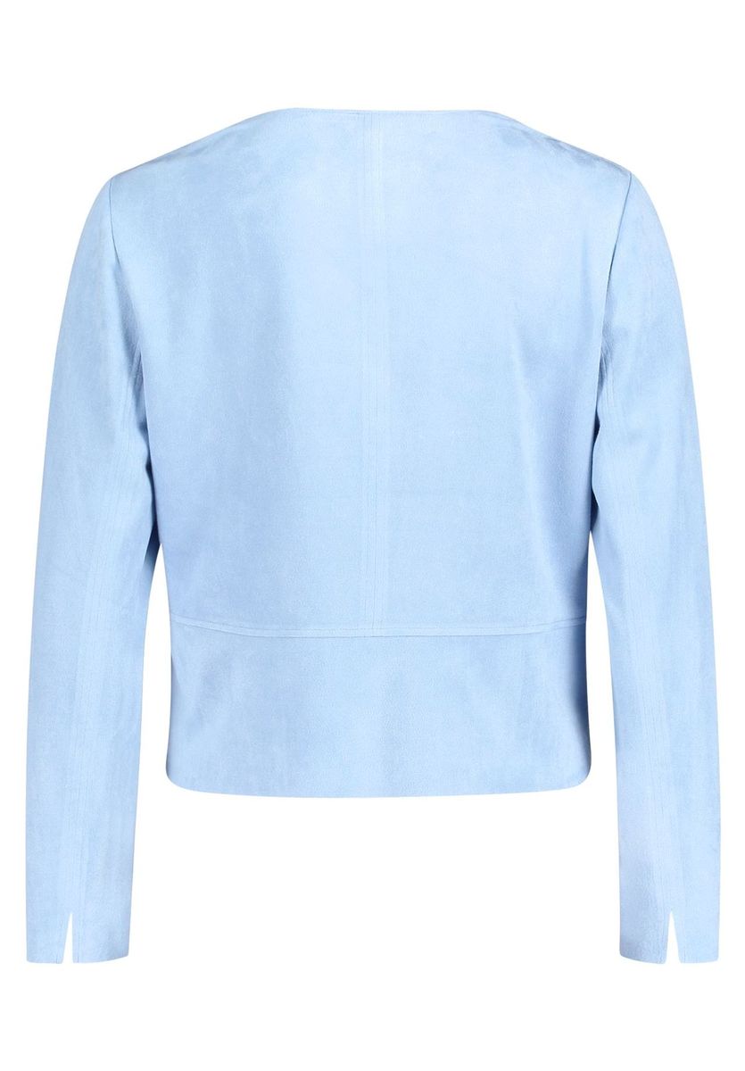 Kragenlose Suedette-Jacke in Slim-Fit