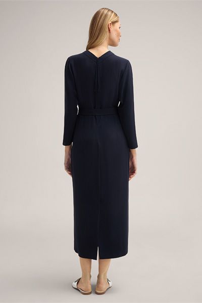 Elegantes Crepe-Maxikleid mit Bindegürtel