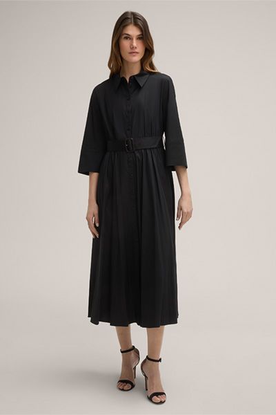 Elegantes Midi-Hemdblusenkleid mit Gürtel