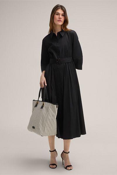 Elegantes Midi-Hemdblusenkleid mit Gürtel