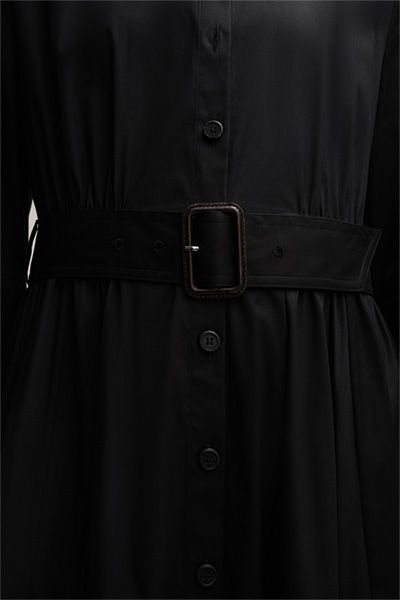 Elegantes Midi-Hemdblusenkleid mit Gürtel