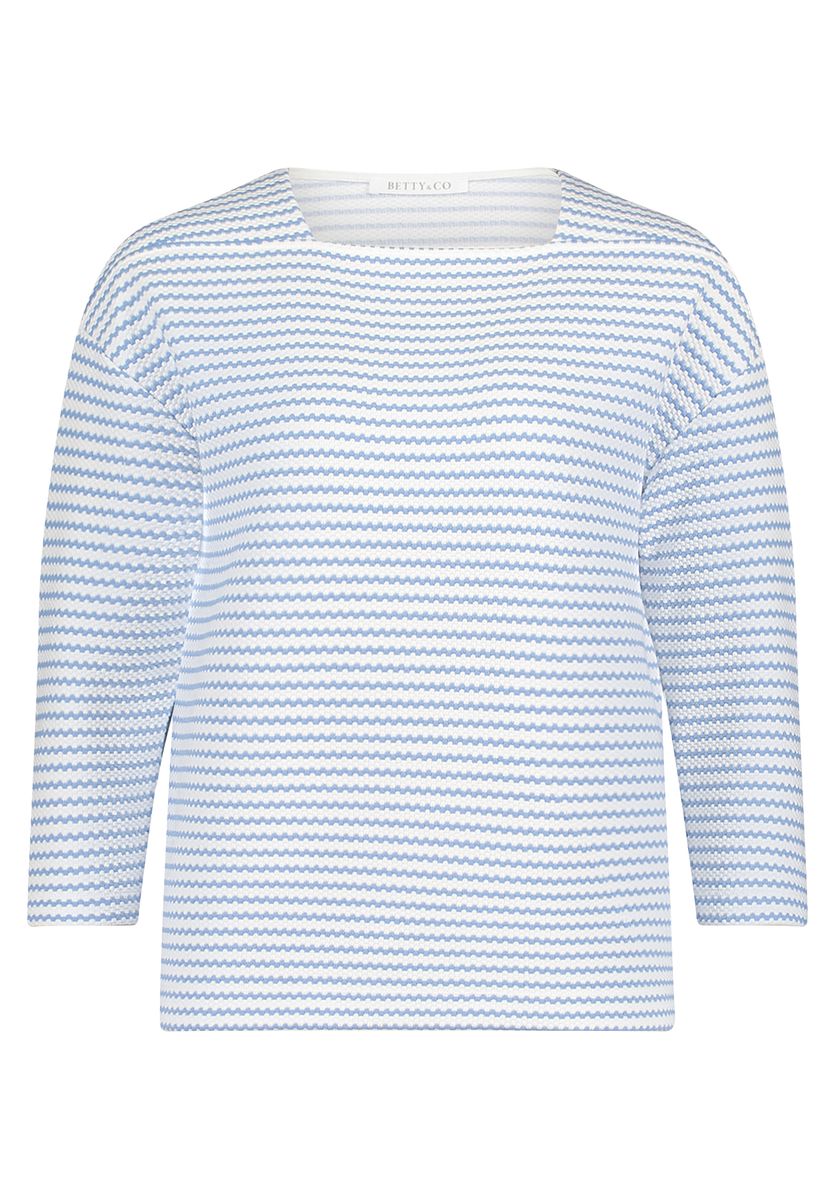 Gestreiftes Sweatshirt mit U-Boot-Ausschnitt