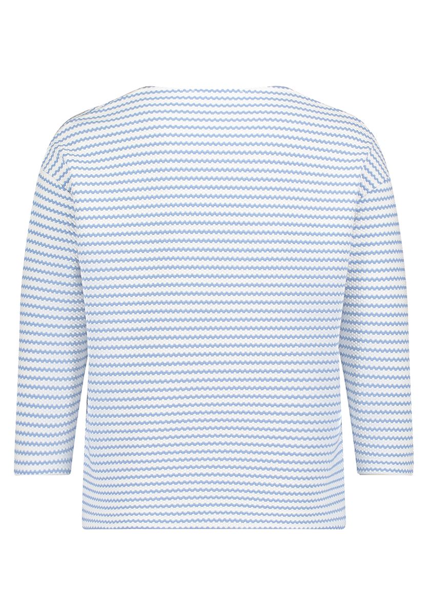 Gestreiftes Sweatshirt mit U-Boot-Ausschnitt