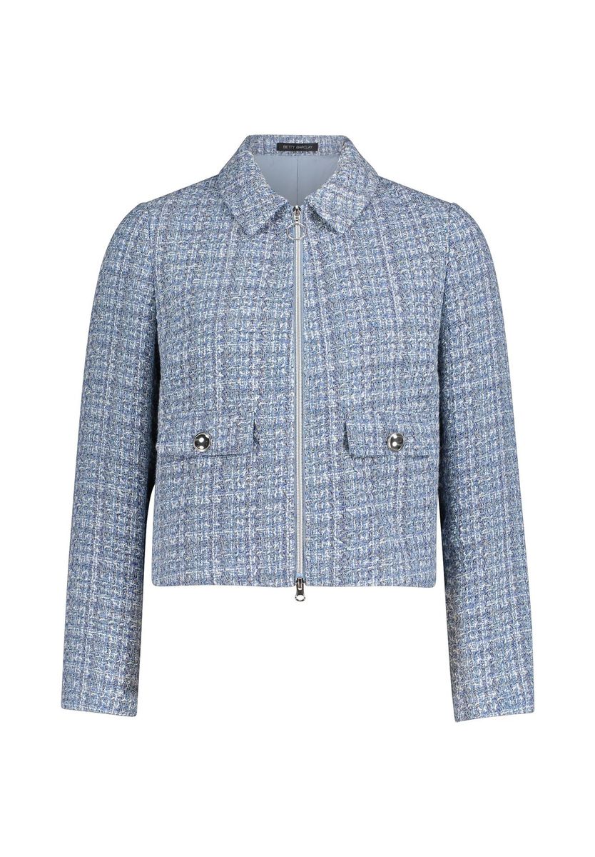 Strukturierter Tweed-Blazer mit Reißverschluss