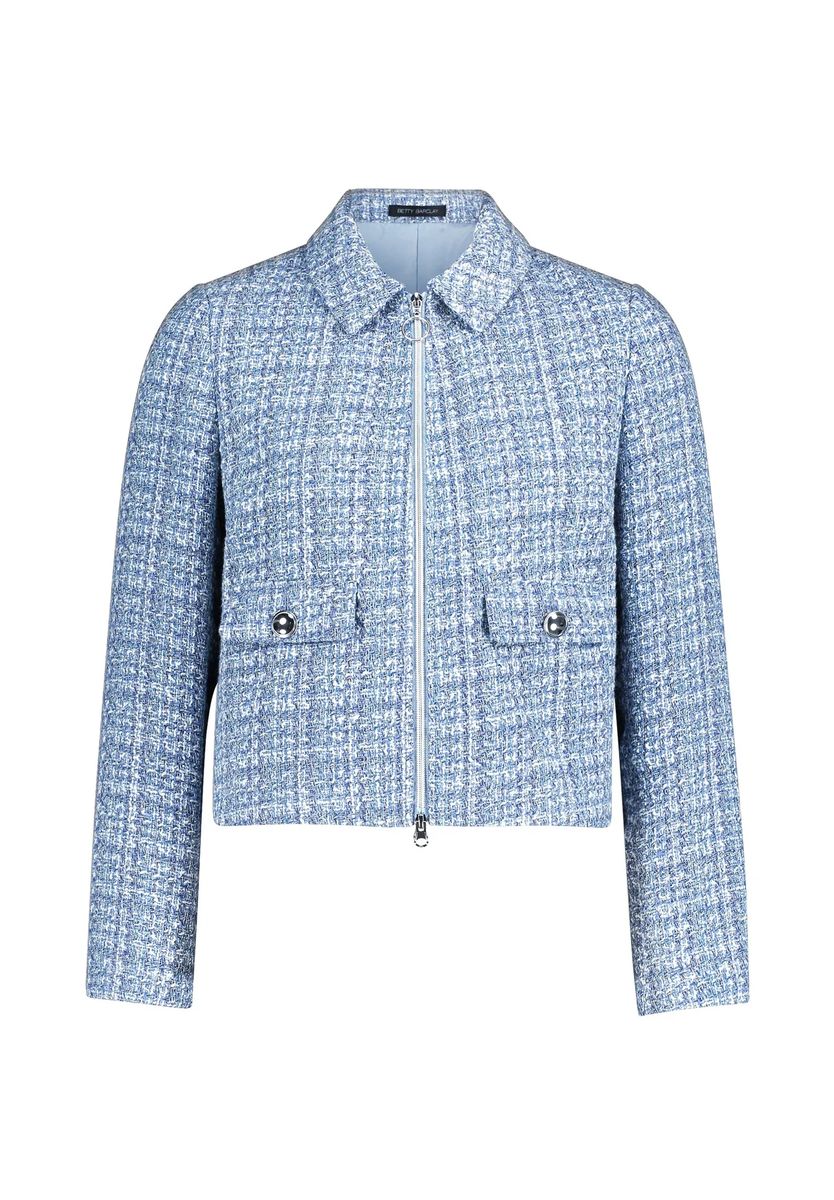 Strukturierter Tweed-Blazer mit Reißverschluss