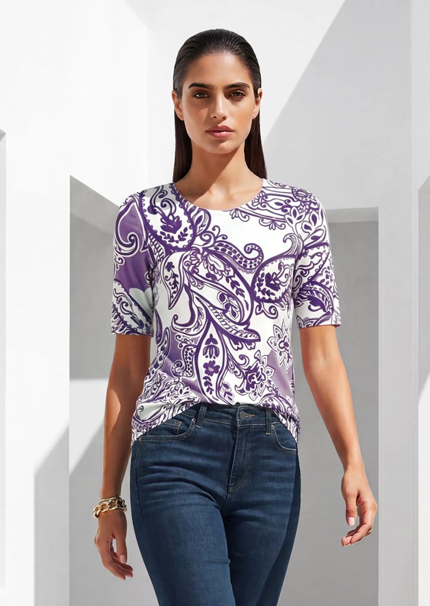 Oberteil mit künstlerischem Paisley-Print