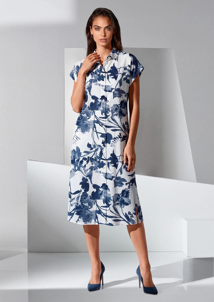 Hemdblusenkleid mit floralem Print