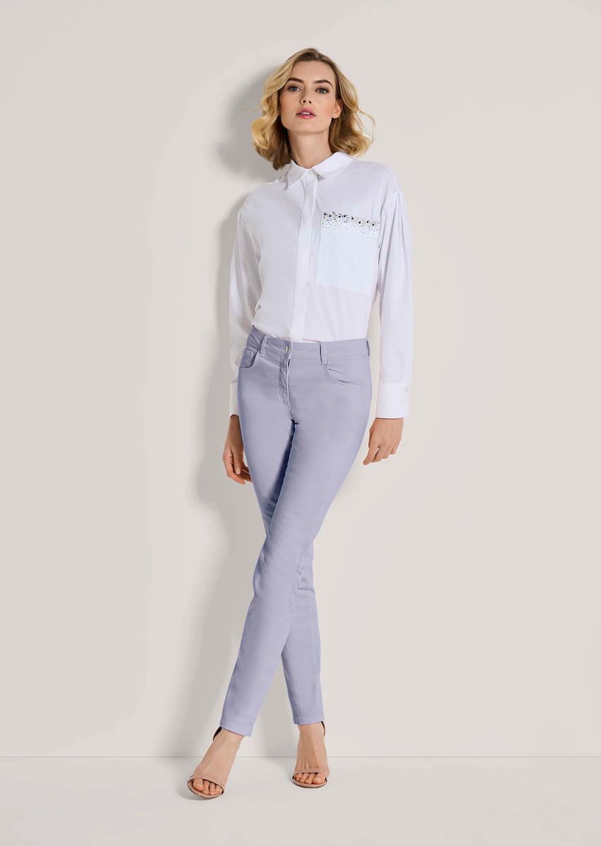 Schmale verzierte Five-Pocket-Jeans