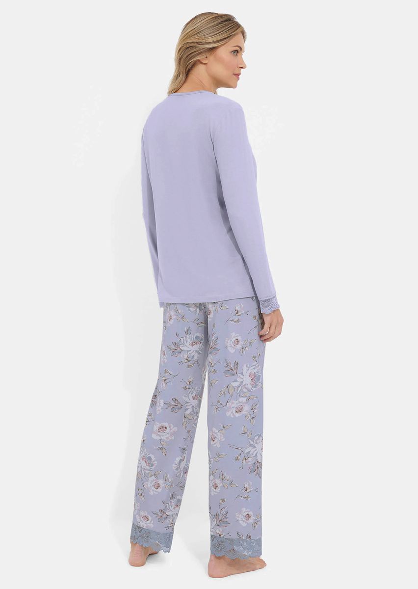 Viskose-Jersey-Pyjama mit Blumenmuster