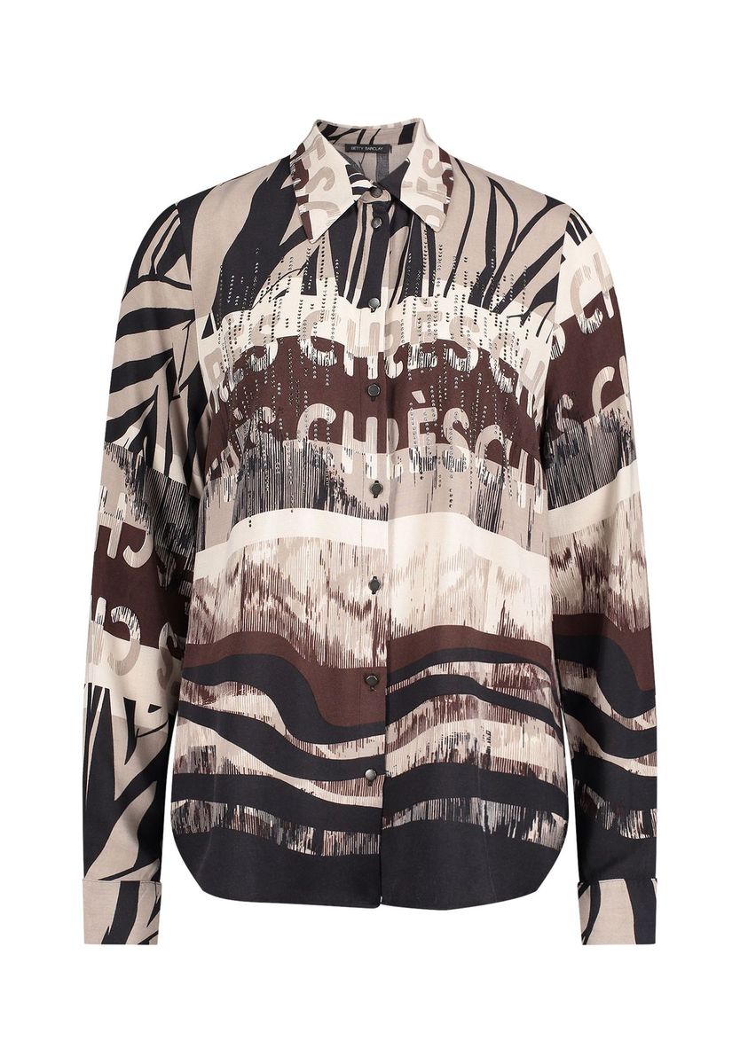 Hemdbluse mit abstraktem Grafik-Print