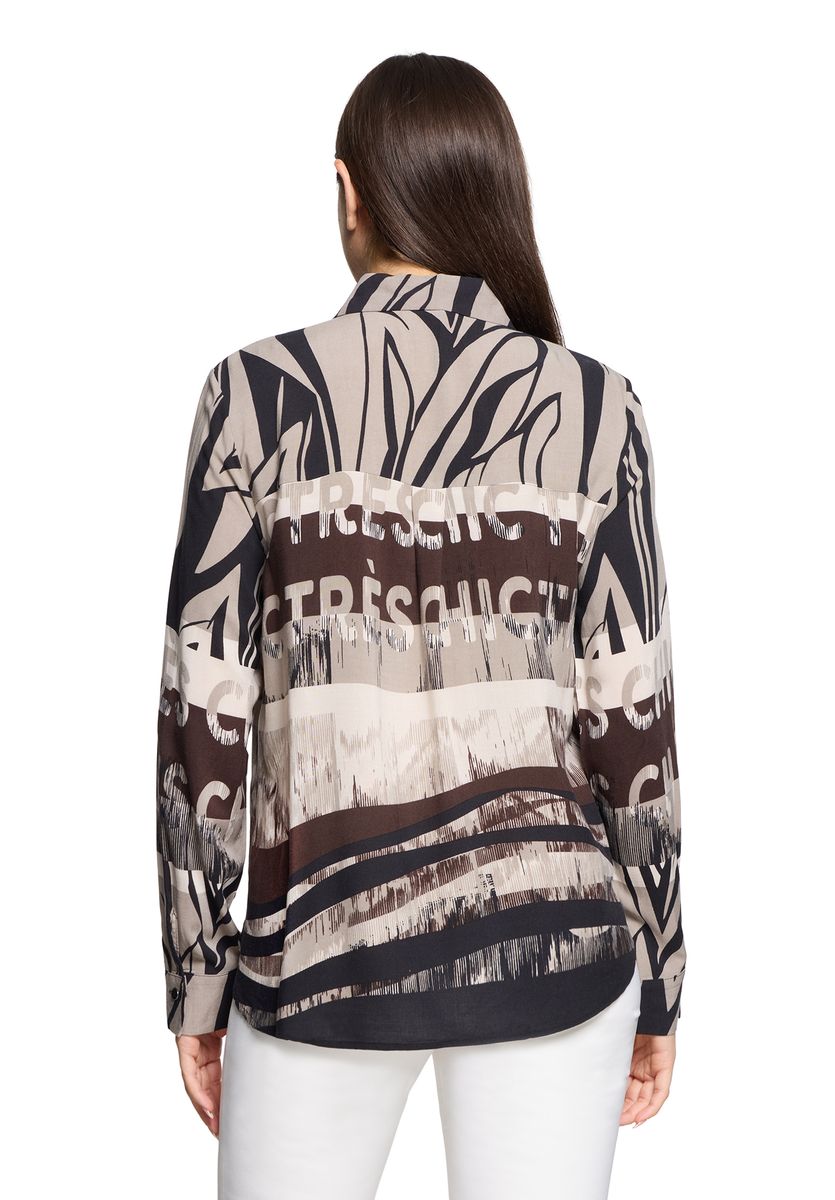 Hemdbluse mit abstraktem Grafik-Print