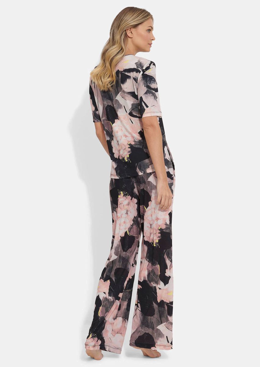 Pyjama-Set mit großem Blütendruck