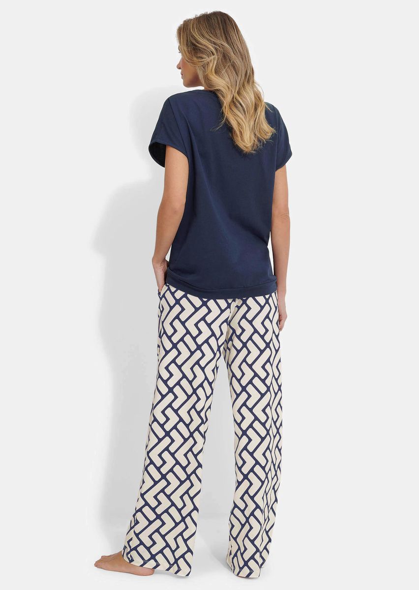 Pyjama aus Baumwoll-Modal mit Interlocking-Muster