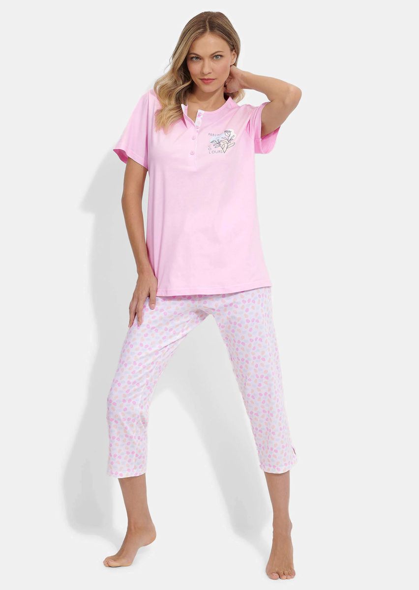 Baumwoll-Pyjama-Set mit Knopfleiste