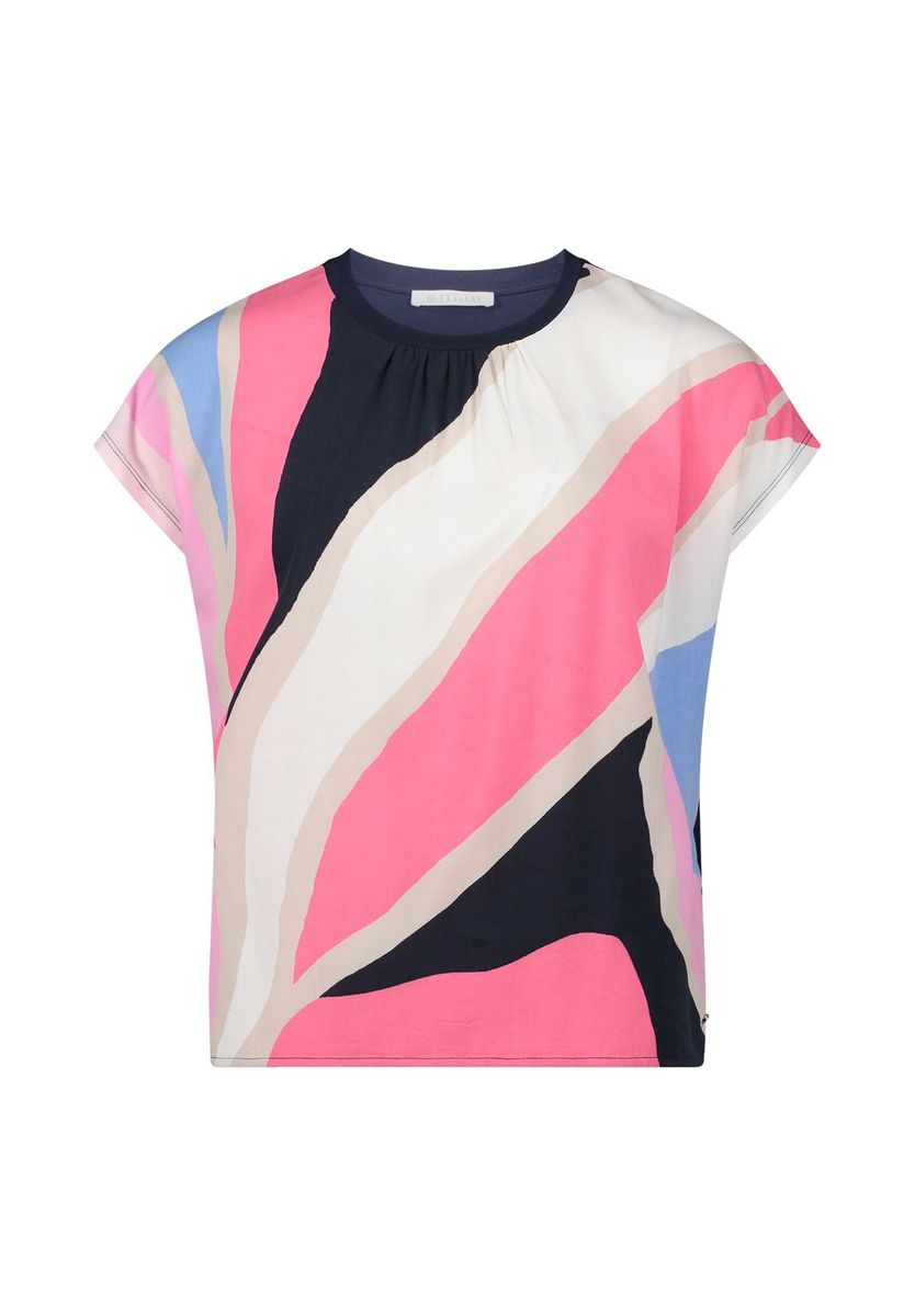 Top mit abstraktem Wellenprint