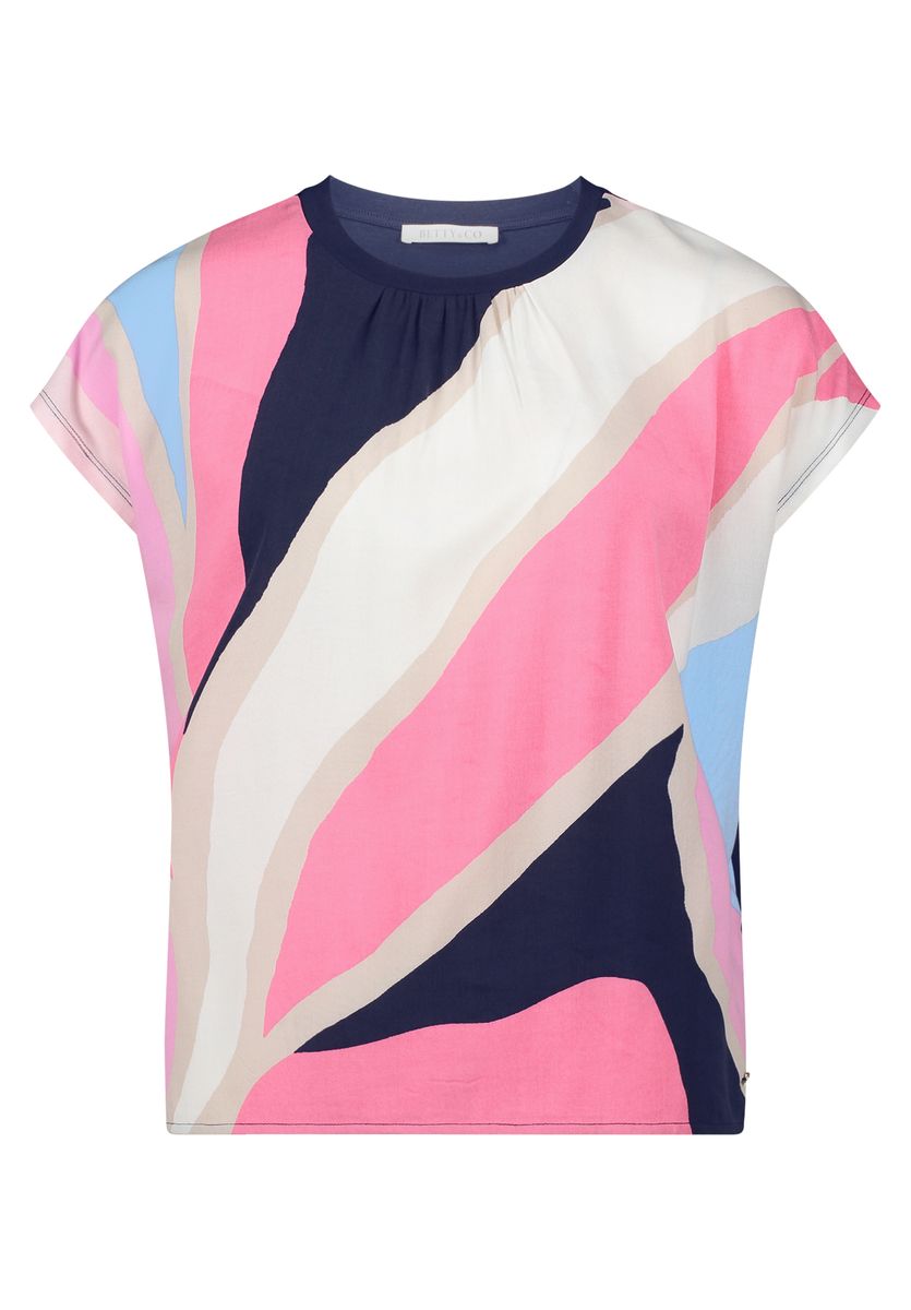 Top mit abstraktem Wellenprint