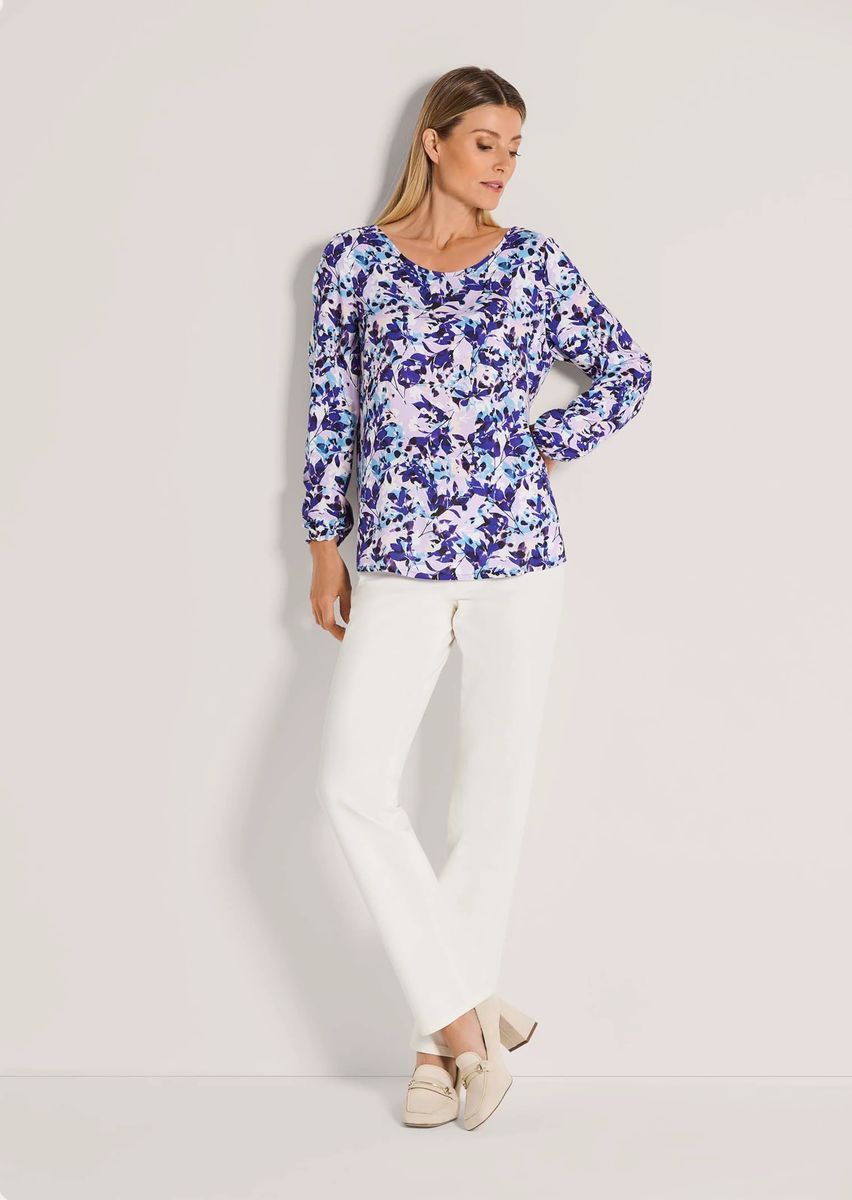 Romantische Viskosebluse mit Blumenprint