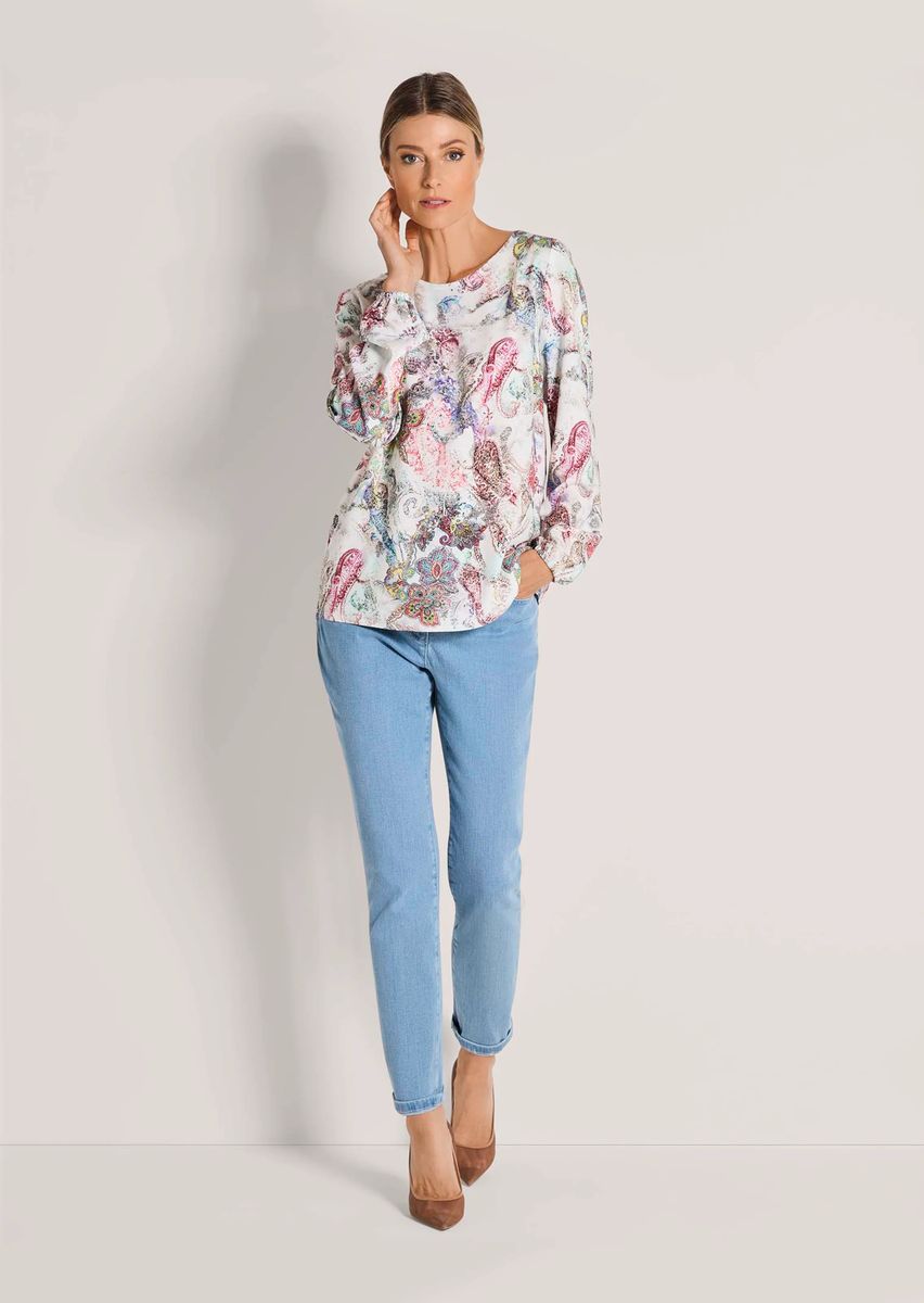 Fließende Viscose-Bluse mit Paisley-Print