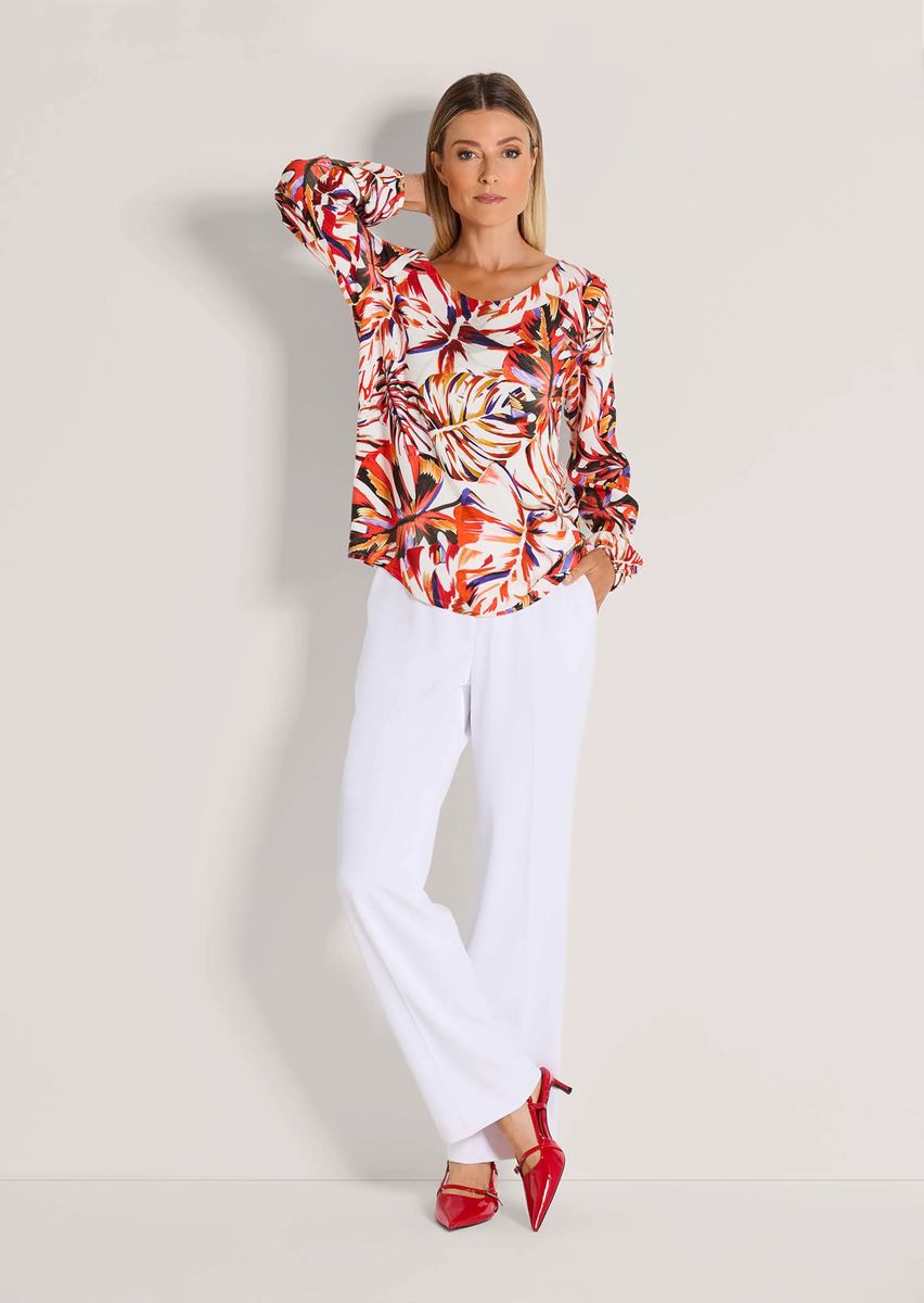Luftige Viskosebluse mit Blumenprint