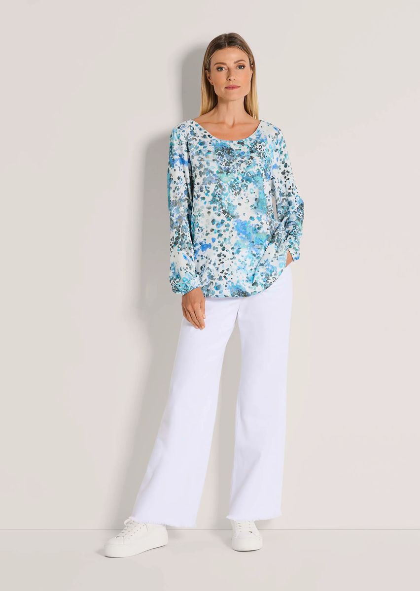 Luftige Viskosebluse mit Allover-Print